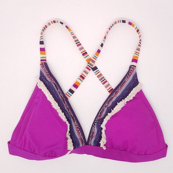 Lucky Brand Other - Lucky Brand purple boho bikini top size D cup